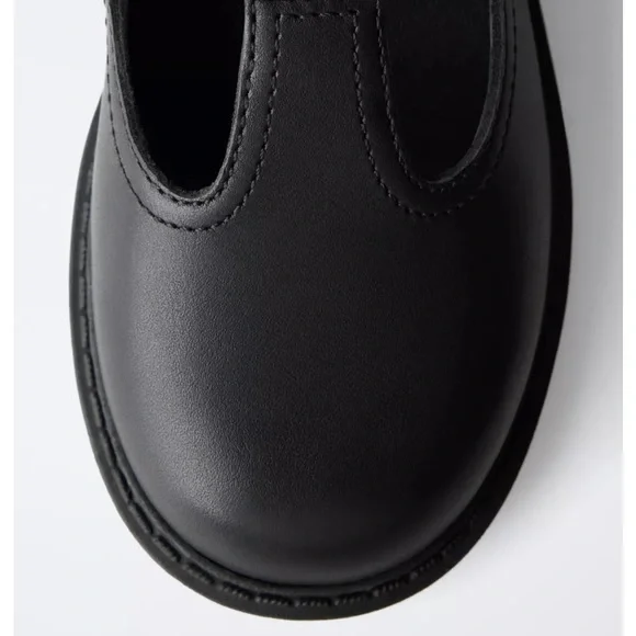 Zara Kids NWT leather black mary jane school shoes 6552/630 - Picture 3 of 13